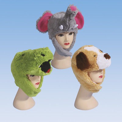 ANIMAL Supersoft Furry Hat Dog Croc Fun 3D Warm Winter Fun Birthday 