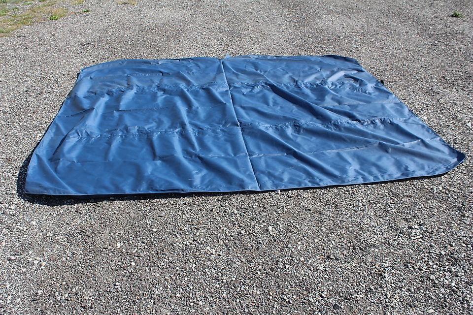 PONTOON BOAT BIMINI TOP   BLUE   UNKNOWN FABRIC   98 LONG   SKI TOWER