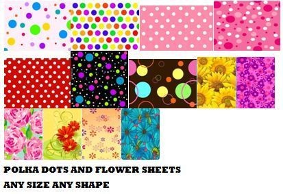   cake topper Sheets Decorative Flowers Polka Dots any shape any size