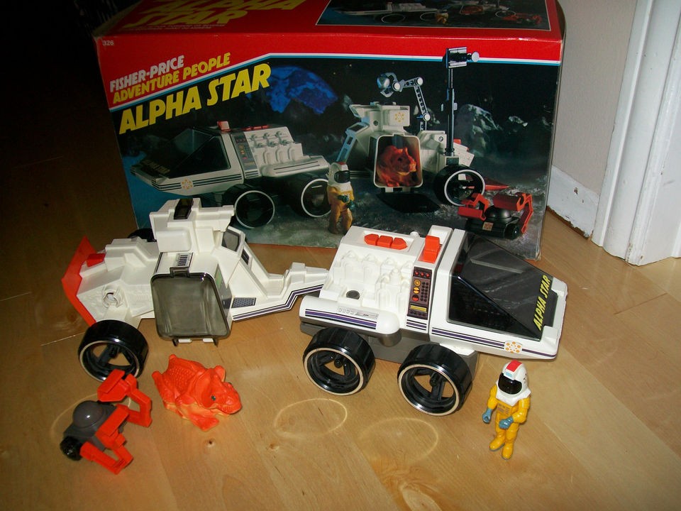 Vintage Fisher Price Adventure People Alpha Star motorized & box 