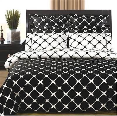 Black & White 8 pc Bloomingdale Duvet Covers Sheet Set 400TC Egyptian 