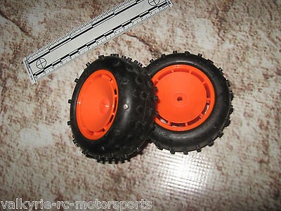   ORANGE OPTION HOUSE WHEELS AND TIRES NARROW FRONT pro 10 proline