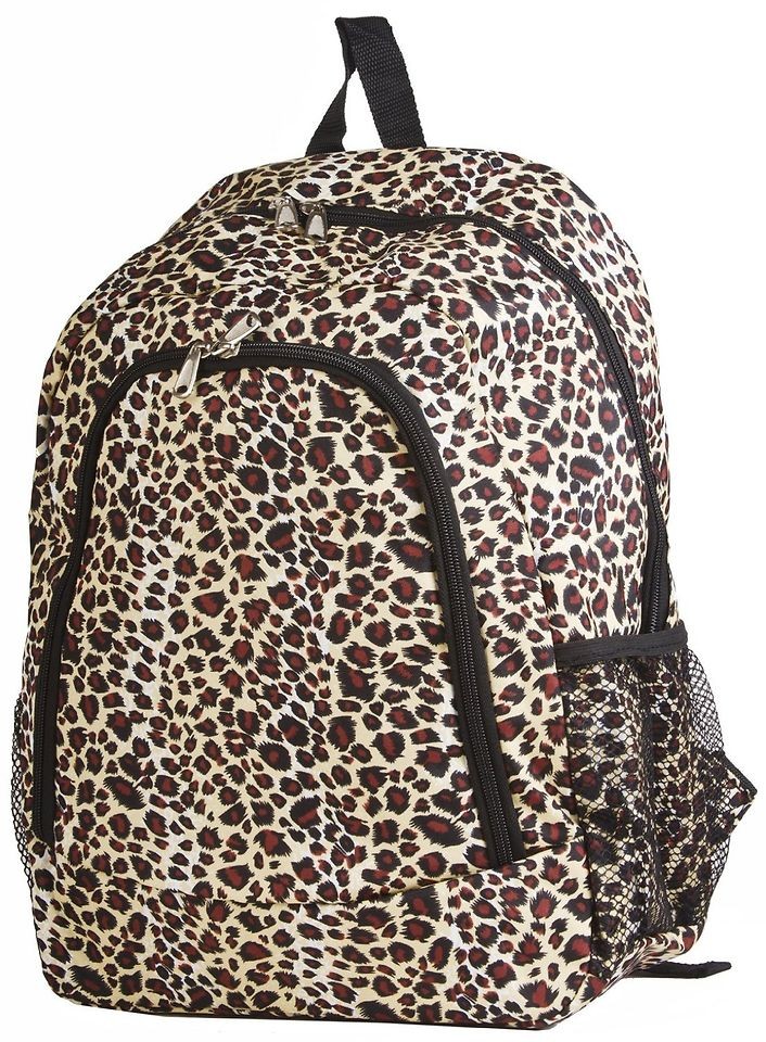   Leopard Cheetah Animal Print School Book Backpack Travel Dance Bag