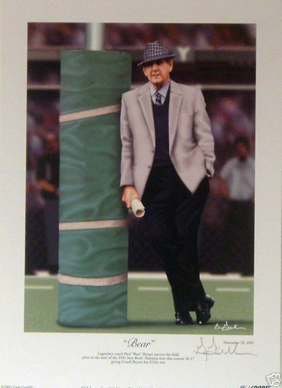 bear bryant prints in Sports Mem, Cards & Fan Shop