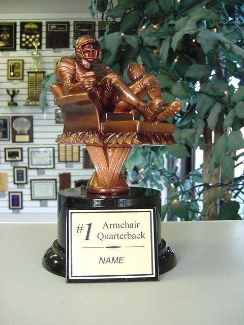 FANTASY FOOTBALL INDIVIDUAL ARMCHAIR QUARTERBACK AWARD TROPHY