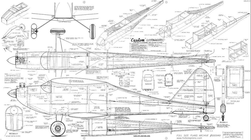   DeBolts CUSTOM LIVE WIRE RC Model Airplane Kit Plans & Part Patterns