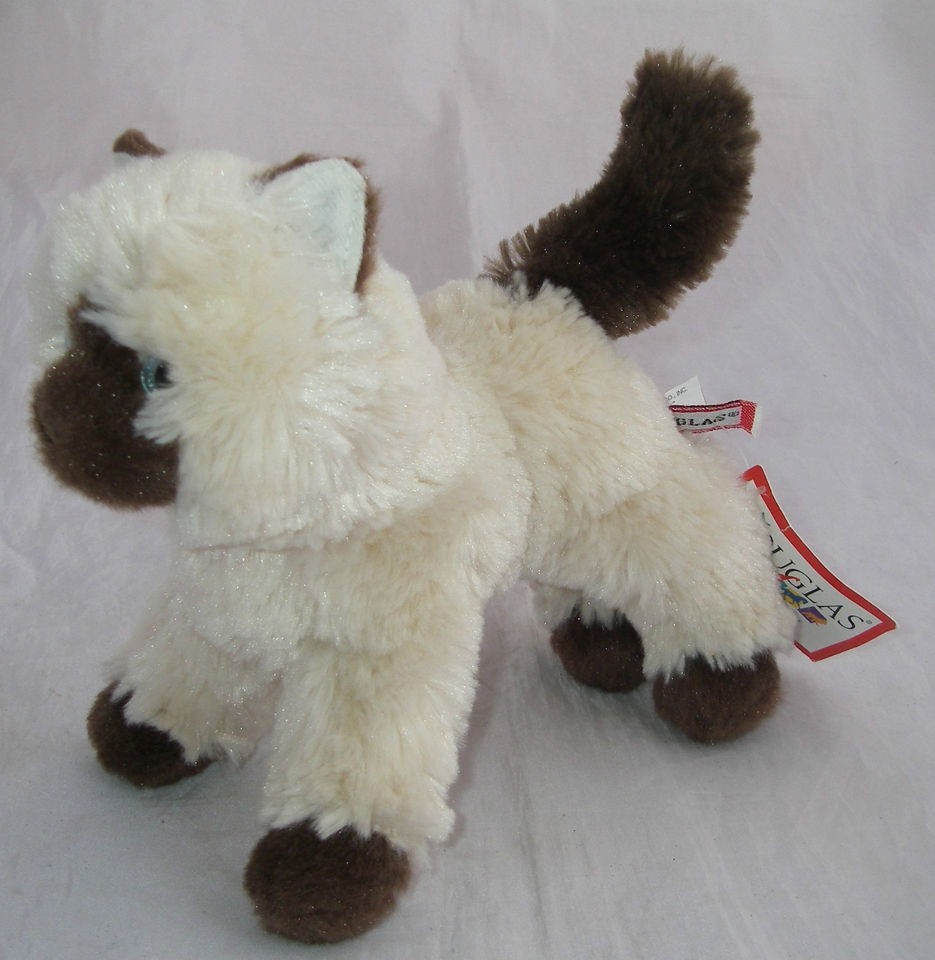 Douglas Cuddle Plush Hilda Himalayan Cat Kitten Blue Eyes Brown Tan 6 