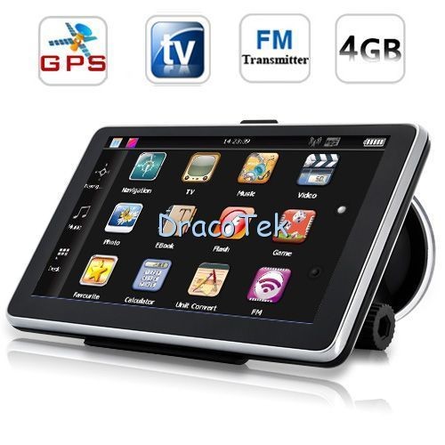 inch HD GPS navigator with Media Analog TV (PAL/NTSC/SECAM) player 