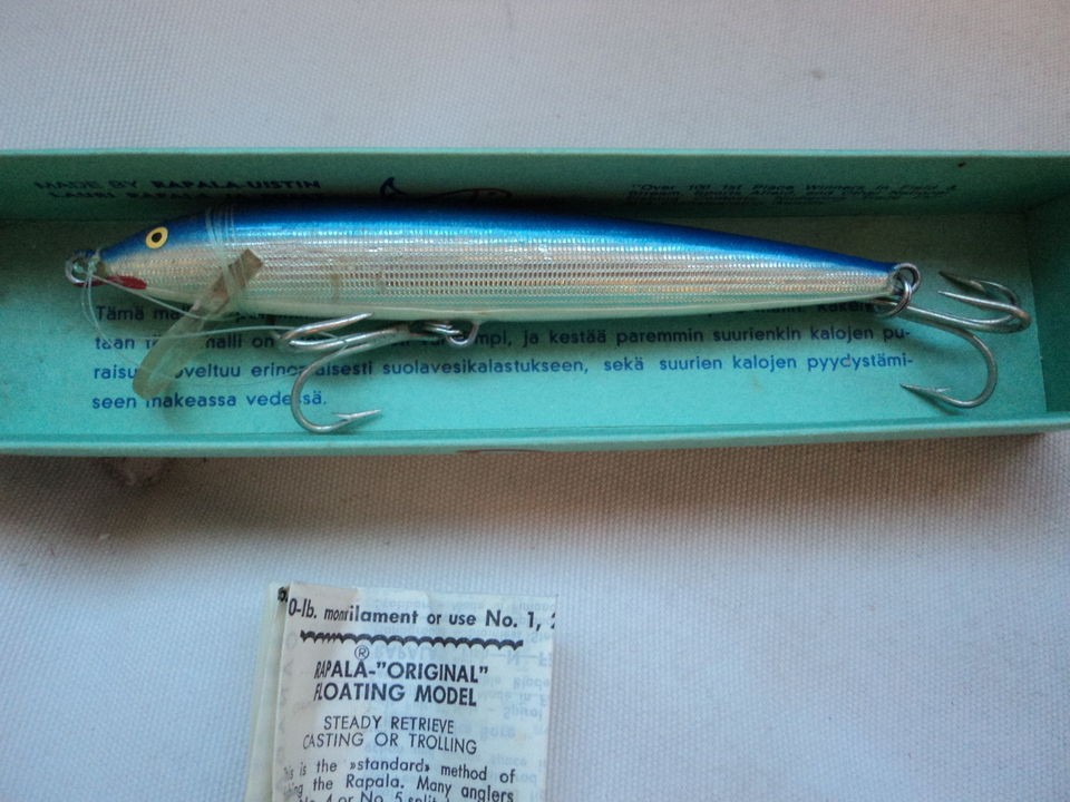 Vintage Rapala 13 B MAG Kelluva Floating Sininen Blue Fresh or Salt 