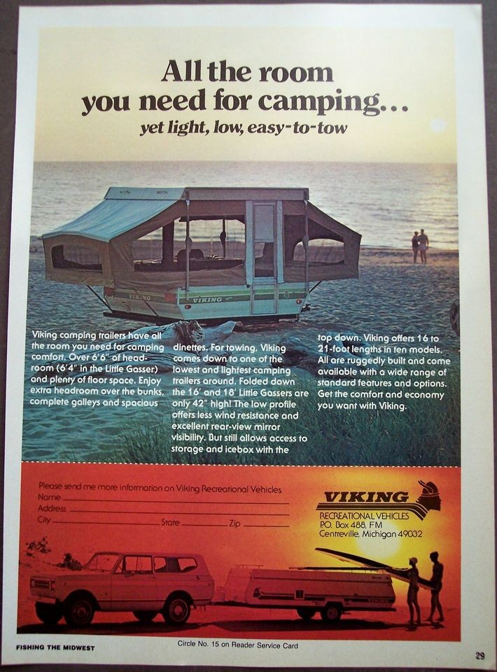 Viking Recreational Vehicles camping trailers vintage 1978 Ad