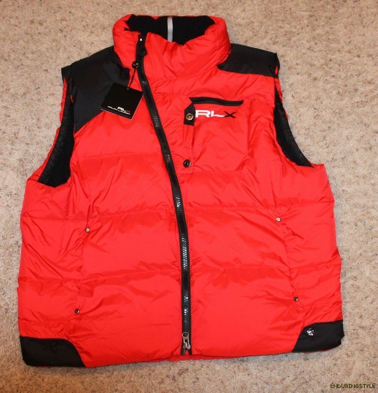 NWT $248 Ralph Lauren RLX Down Filled Red Puffy Logo Vest XL