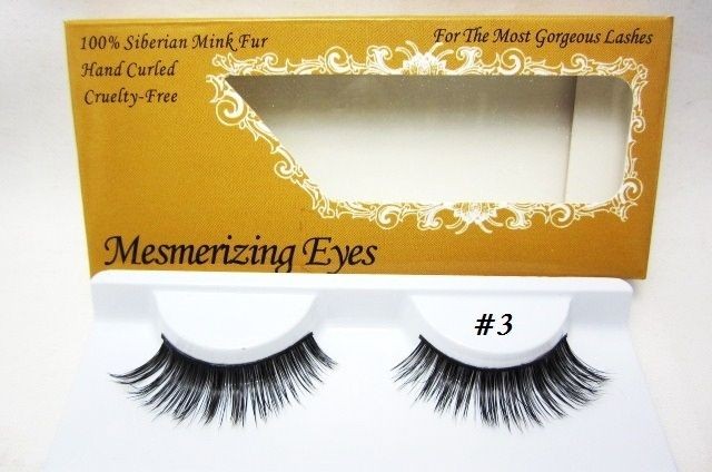 Reuseable 100% Real MINK Fur False Strip Eyelash Lashes Flirty 