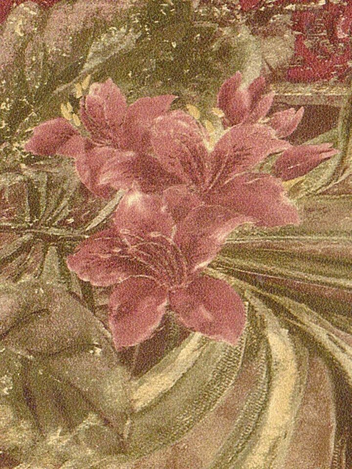   Flowers Burgundy Sage Gold Sale $6 Wallpaper Border 1100