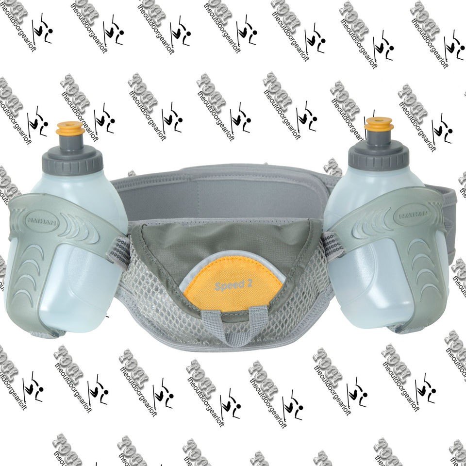 NATHAN NEW 4611N SPEED 2 BOTTLE HYDRATION RUNNING BELT YELLOW MEDIUM 