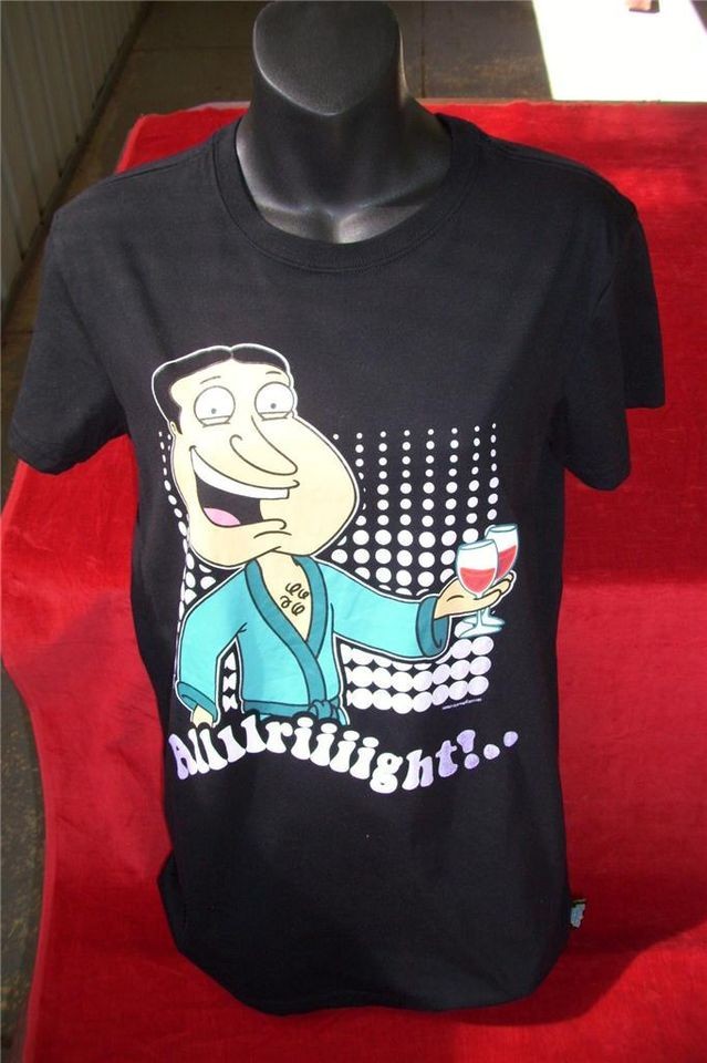 FAMILY GUY QUAGMIRE (ALRIGHT) BLACK TSHIRT IN GREAT CONDITION SIZE XXS