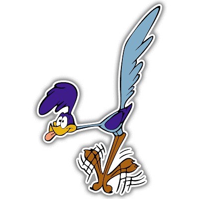 Road Runner Wile E. Coyote car bumper sticker 4 x 5