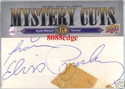 2008 MYSTERY CUTS AUTO ELVIS PRESLEY #1/1 OF AUTOGRAPH THE KING