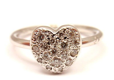   POMELLATO DODO CUORICINI 18K WHITE GOLD .20 CTW DIAMOND HEART RING