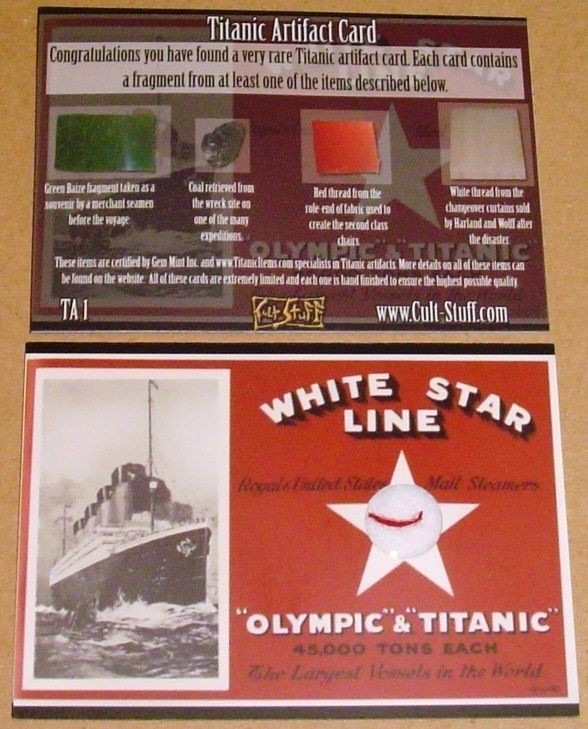 RMS Titanic 100 Years Commemorative Artifact 2nd Class Chair Fabric 