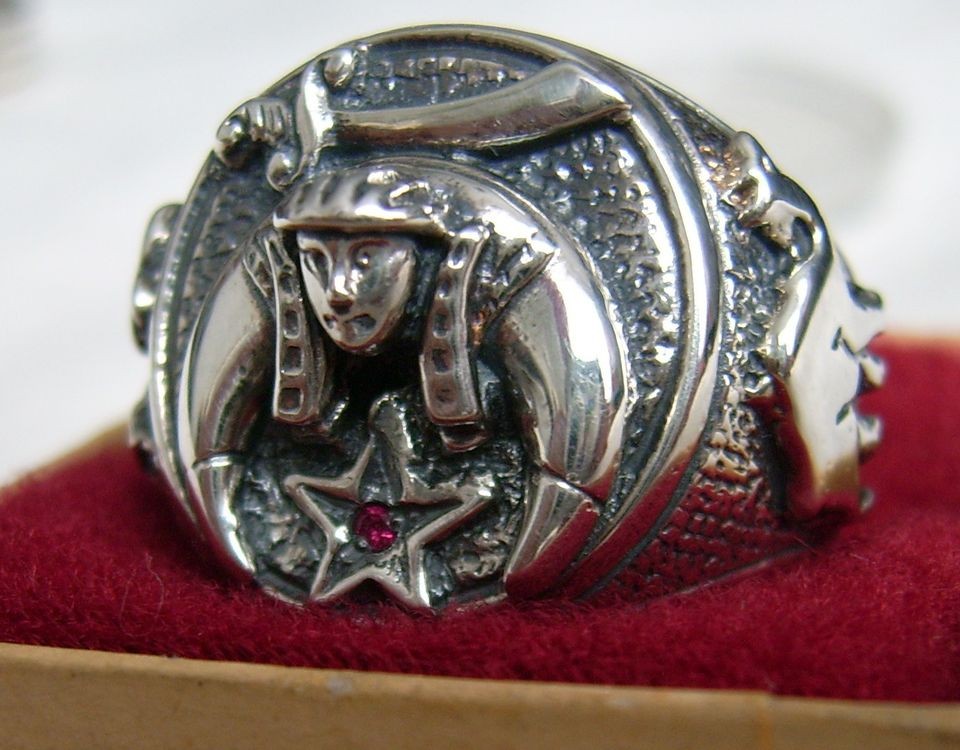 US SIZE 10   SHRINE RING VINTAGE STYLE MASON MASONIC STEEL SHRINER 