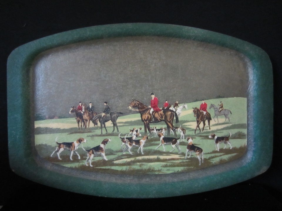 GILMORE, Fiberglass Tray, Platter, Hunting Dogs, Horses, Horseback