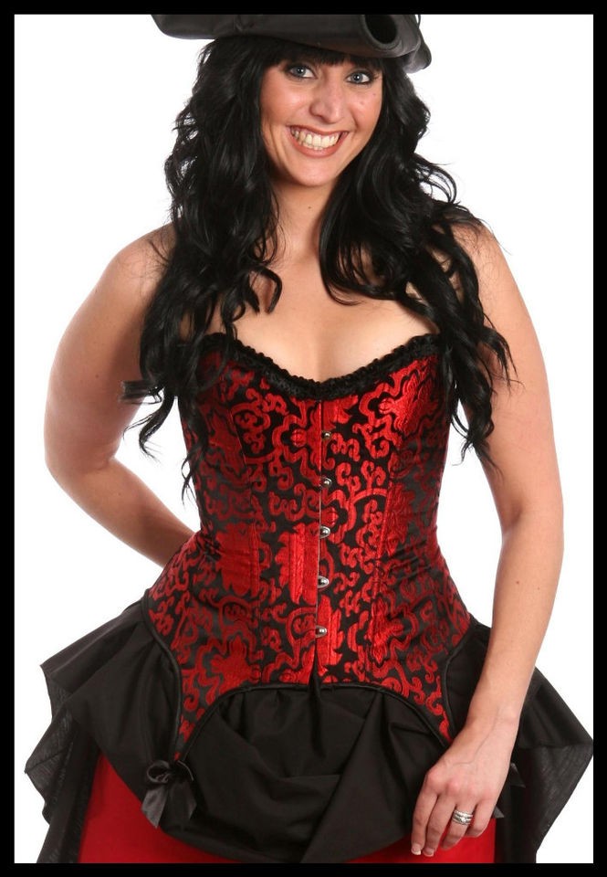   PIRATE WENCH STEAM PUNK SALOON GIRL HALLOWEEN COSTUME CORSET #Rc14 L