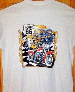 New Gray Pocket T Shirt  ROUTE 66  Sz Sm   3XL *Biker