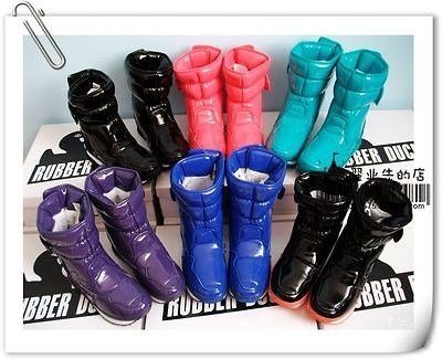 NEW Womens girls rubber duck Velcro shoes Winter Warm Lining Snow 