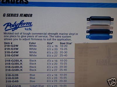 FENDER WHITE SIZE 8 1/2X27 BOATS 25 40FT 218 G5W BOAT PARTS 