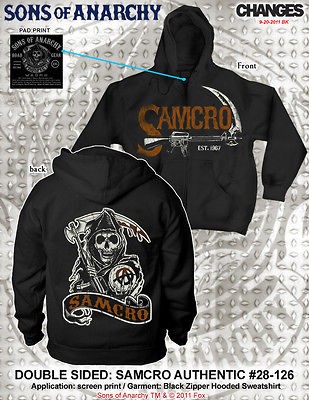 FALL 2012 SONS OF ANARCHY AUTHENTIC EST 1967 HOODIE SOA SAMCRO SWEAT 