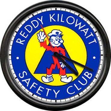   Kilowatt Electrician Utility Lineman Electrical Safety Sign Wall Clock