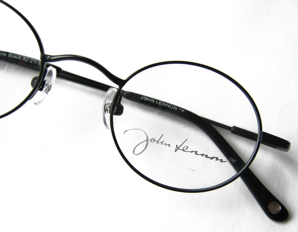 John Lennon JLS214 Oval Round Metal Eyeglasses Matte Black Unisex 