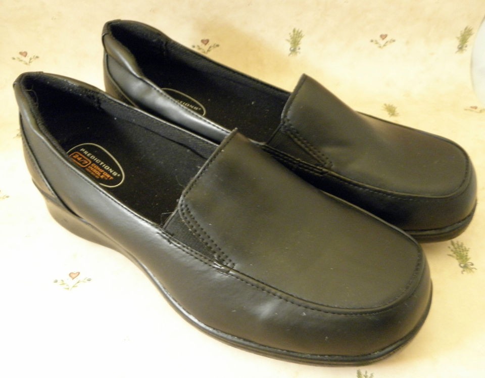 PREDICTIONS BLACK SAFE T STEP SOLE 24/7 COMFORT 1.5 HEEL MOCC LOAFERS 