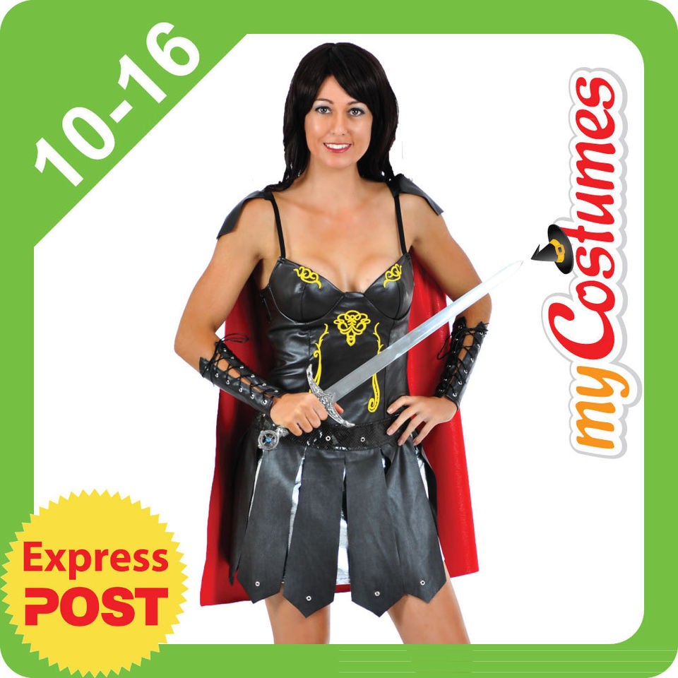   GLADIATOR SPARTAN XENA WORRIOR PRINCESS COSTUME MEDIUM 10 12 14 16