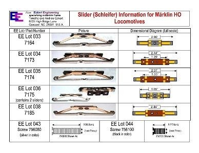 EE 038 NEW 7185 Marklin HO Slider / Pick Up Shoe