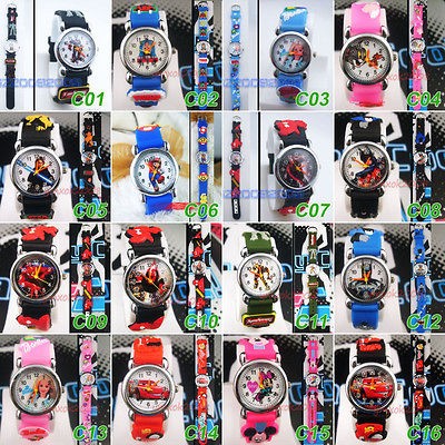 16 style Spider Man Transformers childrens Quartz Wrist Watch Xmas 