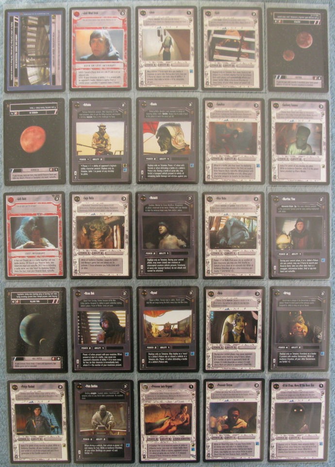 Star Wars CCG Jabbas Palace Rare Cards Part 2/3 J   R