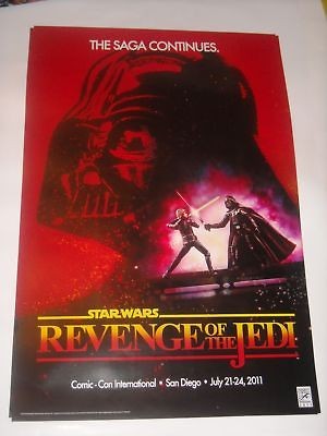 2011 SDCC STAR WARS PROMO POSTER REVENGE OF THE JEDI comic con