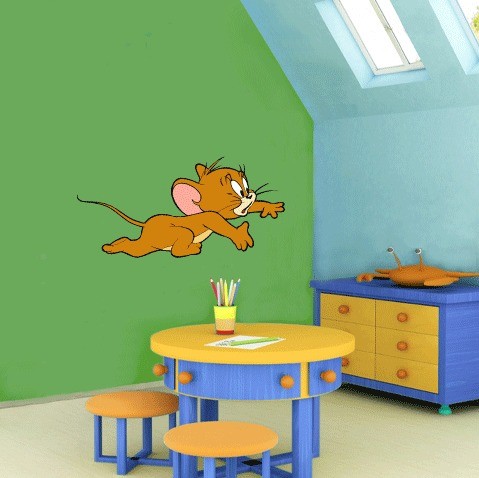 Tom and Jerry Kids Cartoon Wall Decor Sticker 25x11