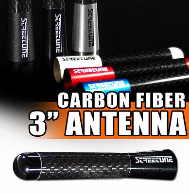   Blk Aluminum/Carbon Fiber Screw Type Short Radio Antenna Chevy