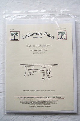   ~No. 599 Trestle Table~Craftsman Plans~furniture~woodworking~Stickley