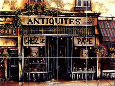 French Street Ceramic Art_ANTIQUE STORE_12 Tile Mural