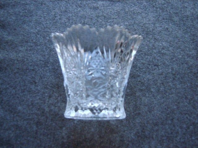 STUDIO NOVA CUT CRYSTAL VASE SUNBURST & ROSE PATTERN