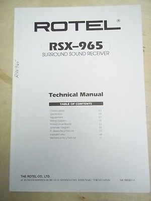   Service/Technical Manual~RSX 965 Surround Sound Receiver~Original