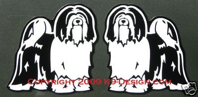 PAIR (2) TIBETAN TERRIER DOG CAR MAGNETS  CHOOSE COLORS  By K9 