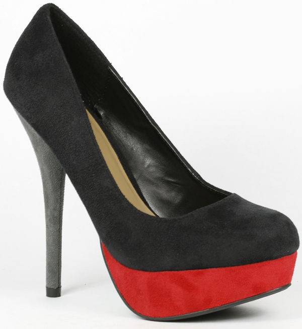   Faux Suede Round Toe Platform Pump High Heel Delicious Jones