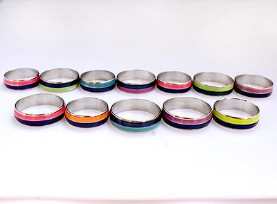 FREE wholesale 12ps bulk stainless steel womens/mens color mood 