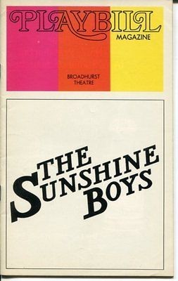   Albertson Lee Meredith Neil Simon The Sunshine Boys Feb 1973 Playbill