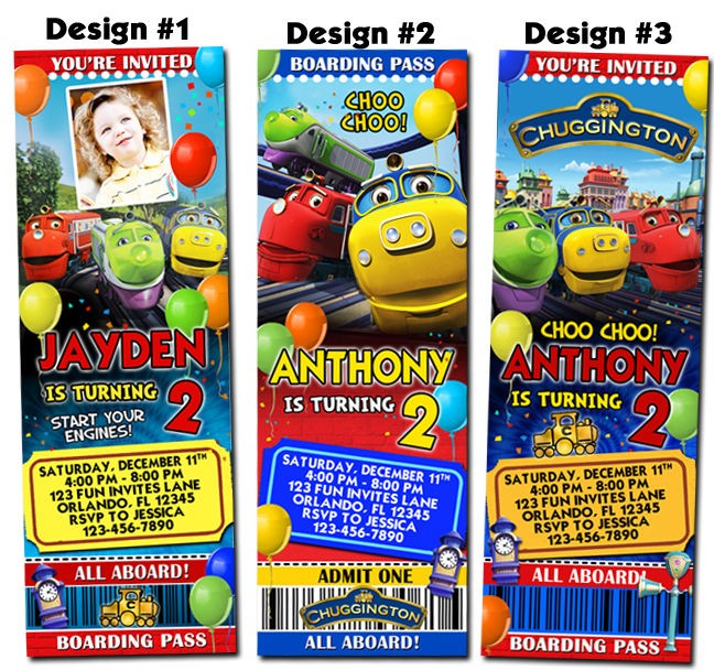 Chuggington Train Photo Birthday Party Invitations Brewster Wilson 