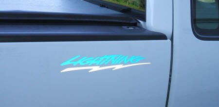 TR235 BLWH 1993 95 FORD F 150 LIGHTNING SIDE BED STICKER DECAL*